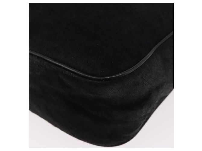 Borsa a tracolla FENDI in pelle Harako Nera Argento Auth 187543V Nero - vista 13