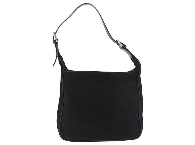 Borsa a tracolla FENDI in pelle Harako Nera Argento Auth 187543V Nero - vista 3