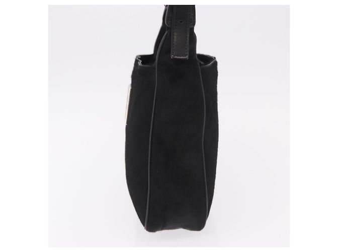 Borsa a tracolla FENDI in pelle Harako Nera Argento Auth 187543V Nero - vista 4