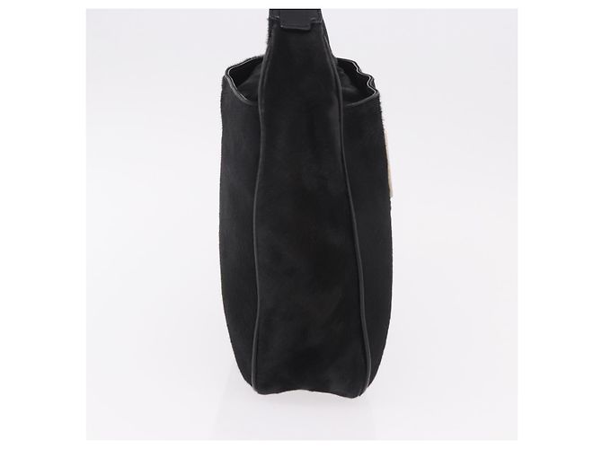 Borsa a tracolla FENDI in pelle Harako Nera Argento Auth 187543V Nero - vista 5