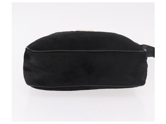 Borsa a tracolla FENDI in pelle Harako Nera Argento Auth 187543V Nero - vista 9