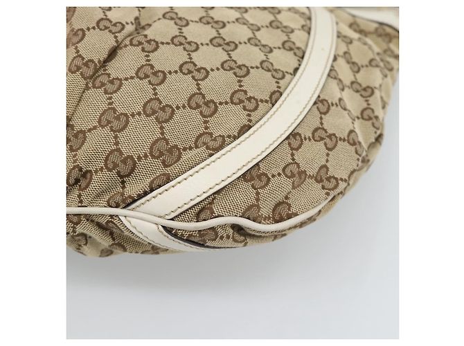 Borsa a Spalla GUCCI GG Canvas Beige Oro 204940 Auth ka4762 D'oro - vista 10