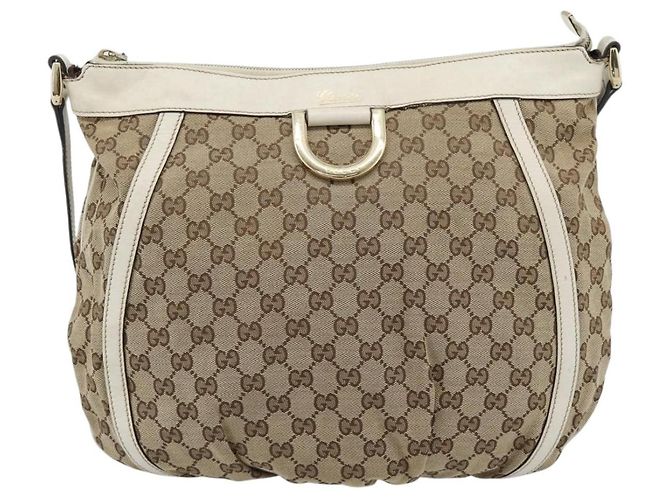 Borsa a Spalla GUCCI GG Canvas Beige Oro 204940 Auth ka4762 D'oro - vista 2