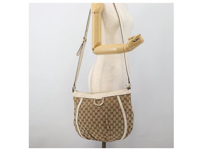 Borsa a Spalla GUCCI GG Canvas Beige Oro 204940 Auth ka4762 D'oro - vista 22