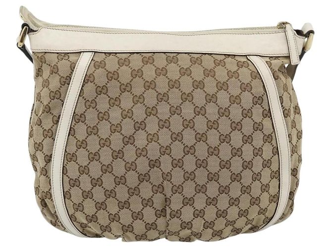 Borsa a Spalla GUCCI GG Canvas Beige Oro 204940 Auth ka4762 D'oro - vista 3