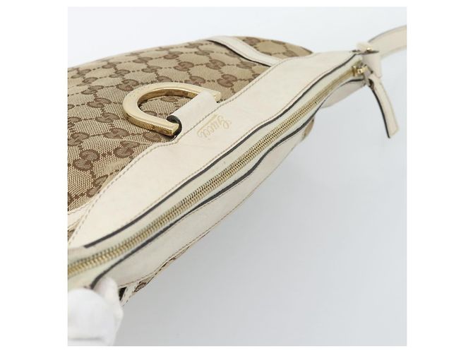 Borsa a Spalla GUCCI GG Canvas Beige Oro 204940 Auth ka4762 D'oro - vista 6