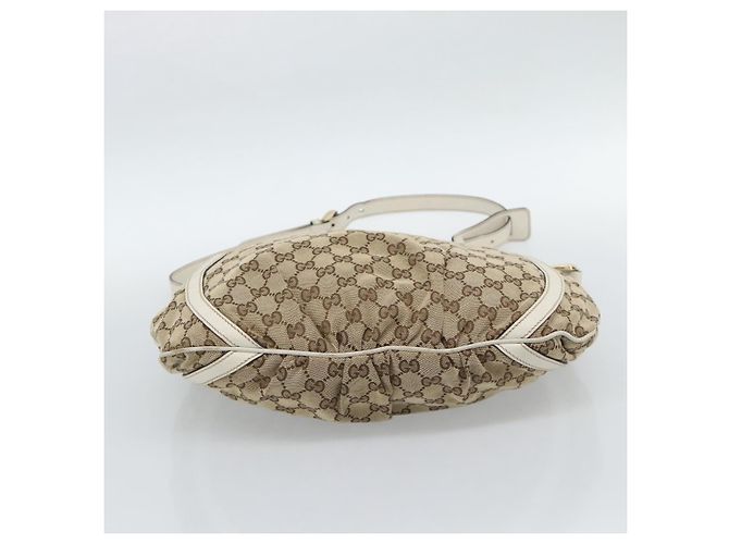 Borsa a Spalla GUCCI GG Canvas Beige Oro 204940 Auth ka4762 D'oro - vista 9
