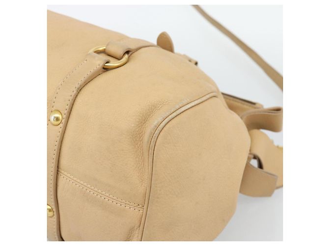 Borsa Miu Miu in pelle 2way Beige Oro Auth 187573 D'oro - vista 10