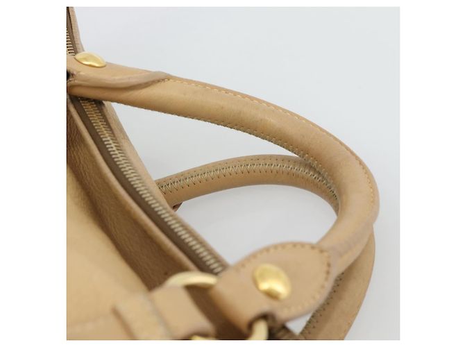 Borsa Miu Miu in pelle 2way Beige Oro Auth 187573 D'oro - vista 14