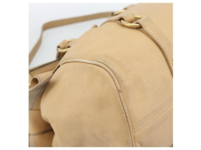 Borsa Miu Miu in pelle 2way Beige Oro Auth 187573 D'oro - vista 16