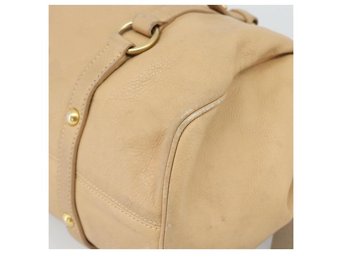 Borsa Miu Miu in pelle 2way Beige Oro Auth 187573 D'oro - vista 17