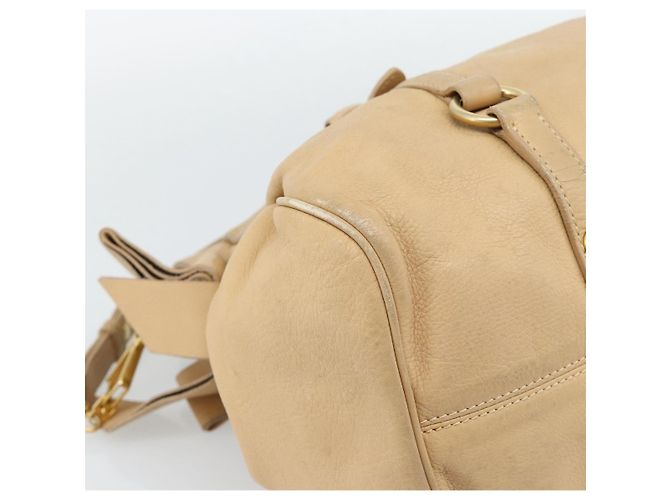 Borsa Miu Miu in pelle 2way Beige Oro Auth 187573 D'oro - vista 18