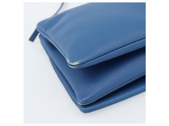 Céline Borsa a tracolla CELINE Trio in pelle blu e oro Auth 186131 D'oro - vista 11