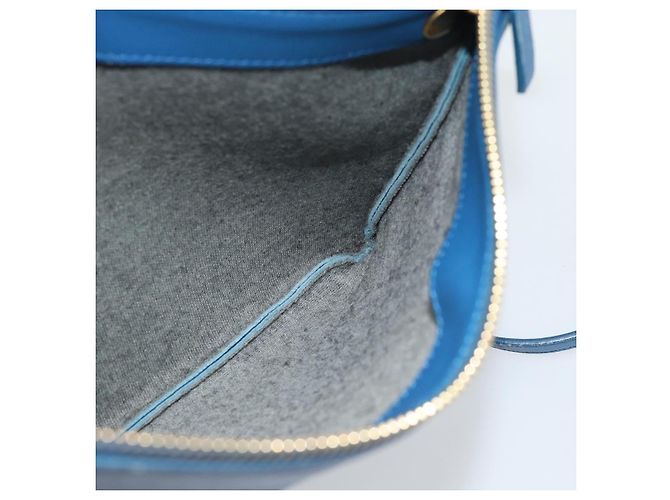 Céline Borsa a tracolla CELINE Trio in pelle blu e oro Auth 186131 D'oro - vista 17