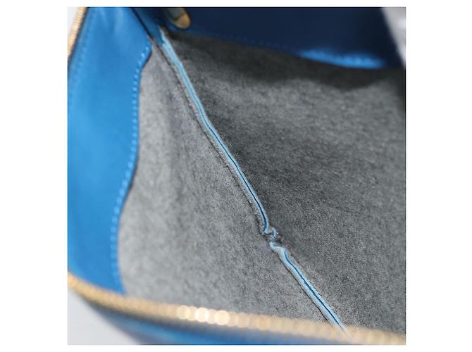 Céline Borsa a tracolla CELINE Trio in pelle blu e oro Auth 186131 D'oro - vista 18