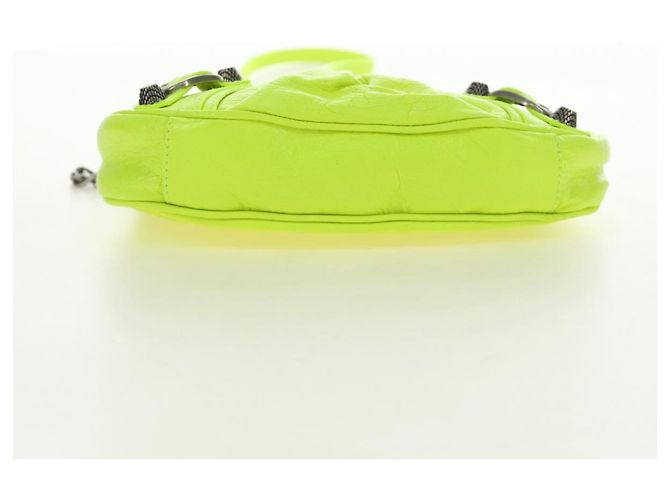 BALENCIAGA Borsa Chain Le Cagole XS in Pelle 2way Verde 695814 Auth 185356SAM - vista 12