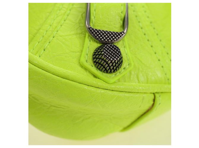 BALENCIAGA Borsa Chain Le Cagole XS in Pelle 2way Verde 695814 Auth 185356SAM - vista 13