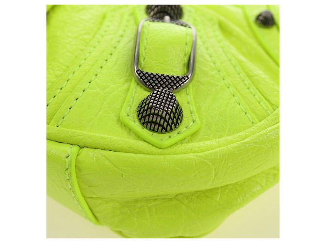 BALENCIAGA Borsa Chain Le Cagole XS in Pelle 2way Verde 695814 Auth 185356SAM - vista 14