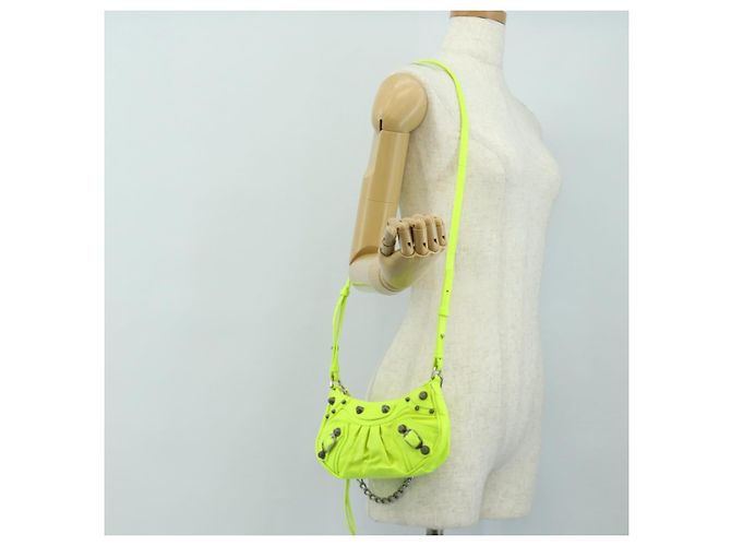 BALENCIAGA Borsa Chain Le Cagole XS in Pelle 2way Verde 695814 Auth 185356SAM - vista 25