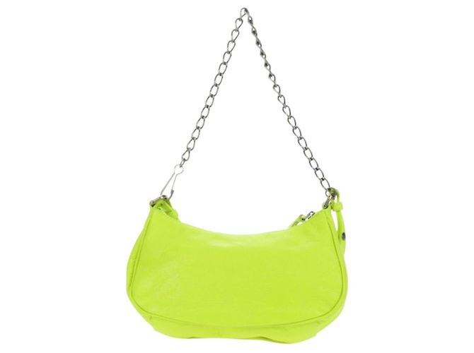 BALENCIAGA Borsa Chain Le Cagole XS in Pelle 2way Verde 695814 Auth 185356SAM - vista 3