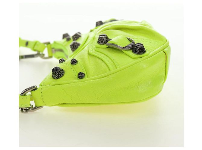 BALENCIAGA Borsa Chain Le Cagole XS in Pelle 2way Verde 695814 Auth 185356SAM - vista 4