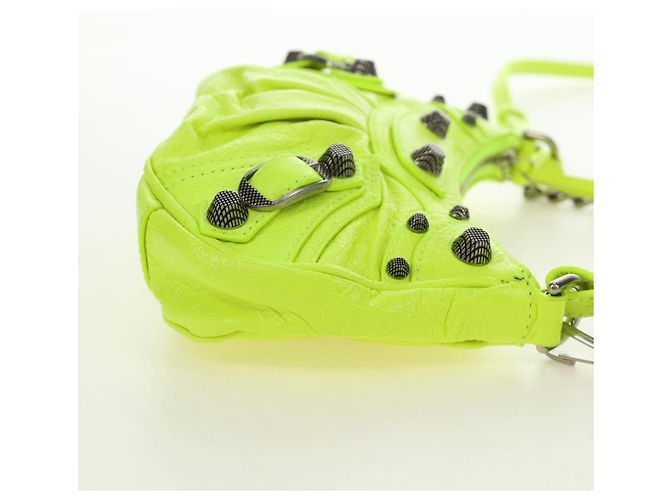 BALENCIAGA Borsa Chain Le Cagole XS in Pelle 2way Verde 695814 Auth 185356SAM - vista 5