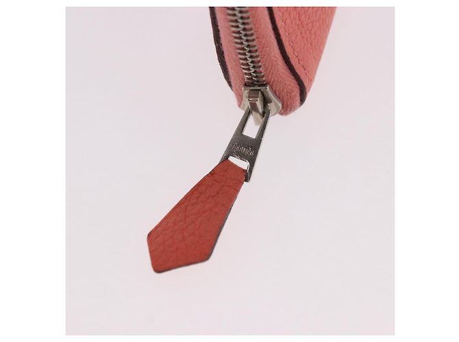 Hermès HERMES Azap Compact Wallet Leder Rosa Silber Authentisch 186172M Pink - Ansicht 12