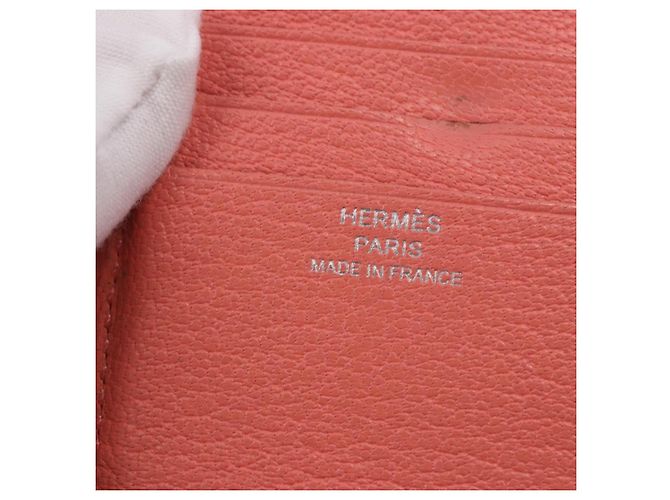 Hermès HERMES Azap Compact Wallet Leder Rosa Silber Authentisch 186172M Pink - Ansicht 14