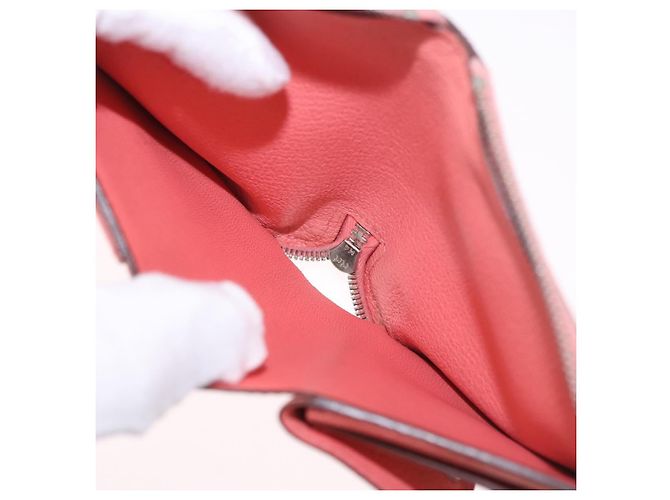 Hermès HERMES Azap Compact Wallet Leder Rosa Silber Authentisch 186172M Pink - Ansicht 15