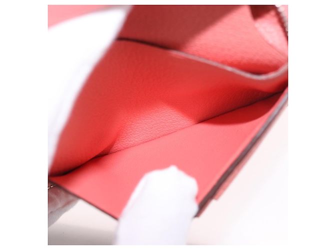 Hermès HERMES Azap Compact Wallet Leder Rosa Silber Authentisch 186172M Pink - Ansicht 17
