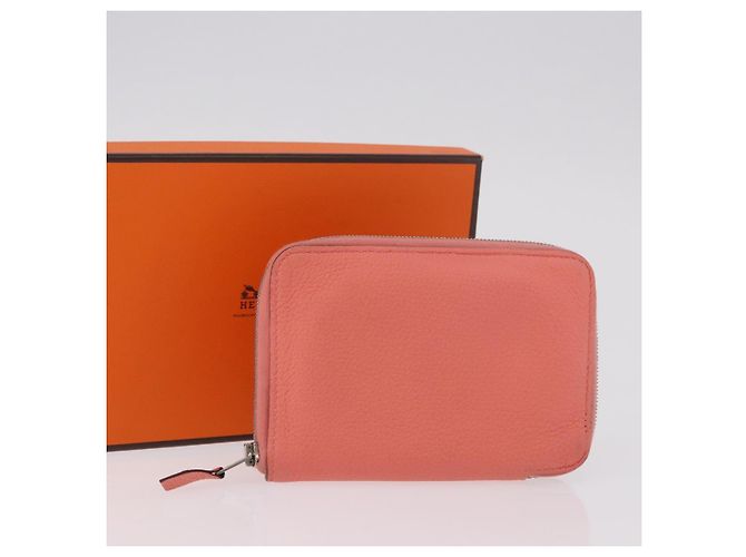 Hermès HERMES Azap Compact Wallet Leder Rosa Silber Authentisch 186172M Pink - Ansicht 20