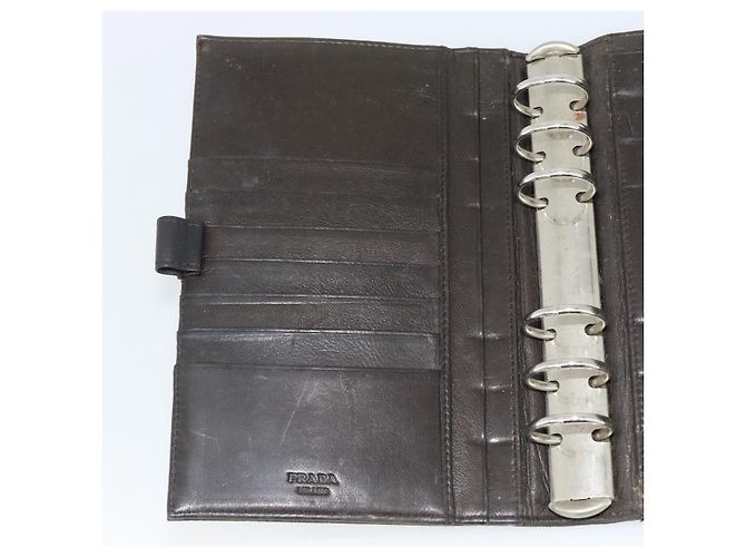 PRADA Funda de Agenda Day Planner Nylon Khaki Silver Auth 185858 Plata Caqui - vista 18