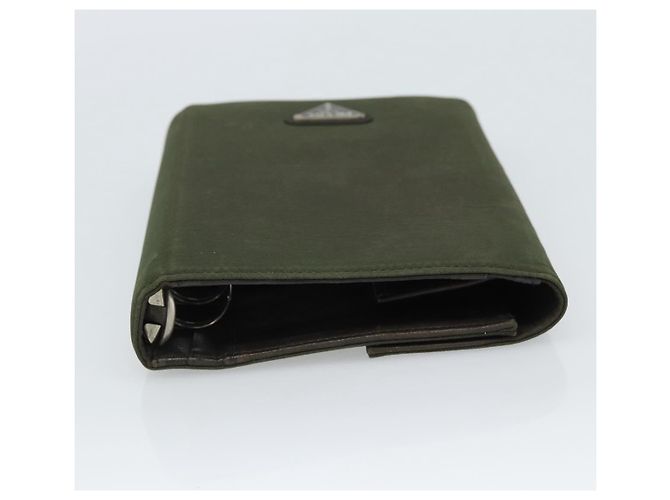 PRADA Funda de Agenda Day Planner Nylon Khaki Silver Auth 185858 Plata Caqui - vista 5