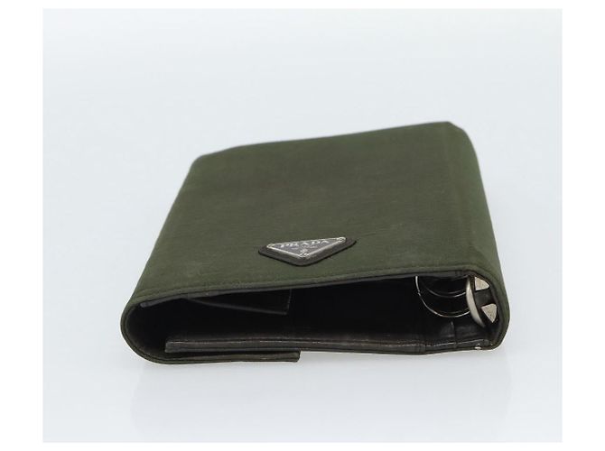 PRADA Funda de Agenda Day Planner Nylon Khaki Silver Auth 185858 Plata Caqui - vista 6