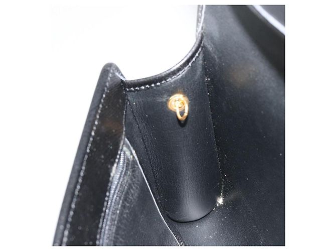 Borsa a Spalla con Catena Christian Dior in Pelle Nera e Oro Auth 187366 Nero D'oro - vista 19