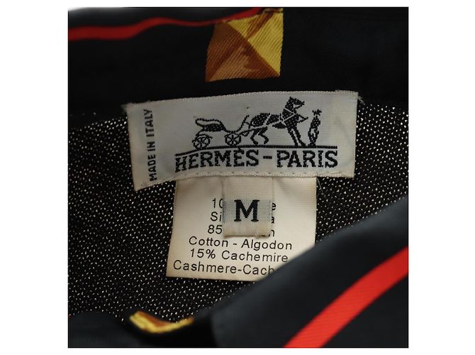 Hermès Polo HERMES T Shirt Seta Cashmere M Nero Auth 185251V - vista 10