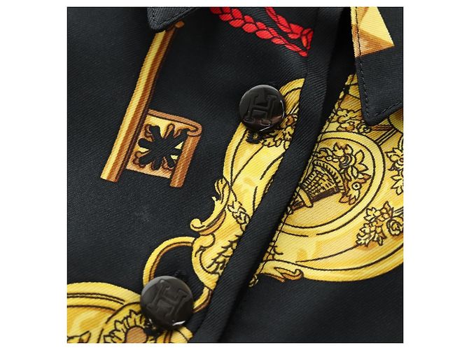 Hermès Polo HERMES T Shirt Seta Cashmere M Nero Auth 185251V - vista 8