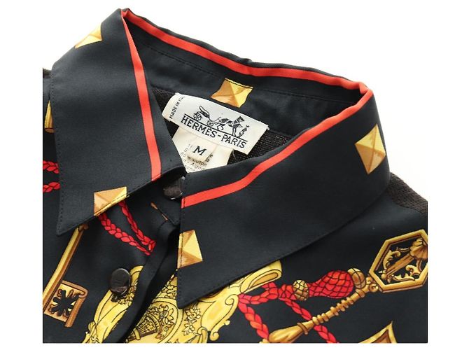 Hermès Polo HERMES T Shirt Seta Cashmere M Nero Auth 185251V - vista 9
