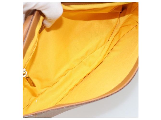 Borsa a Spalla Salvatore Ferragamo Gancini in Pelle Marrone Oro Auth 186271A D'oro - vista 17