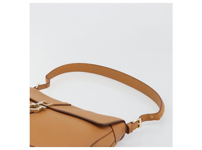 Borsa a Spalla Salvatore Ferragamo Gancini in Pelle Marrone Oro Auth 186271A D'oro - vista 8