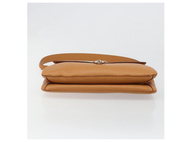 Borsa a Spalla Salvatore Ferragamo Gancini in Pelle Marrone Oro Auth 186271A D'oro - vista 9