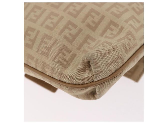 Bolso de hombro FENDI Zucchino Canvas Mamma Baguette Beige Oro Auth 186319A Dorado - vista 16