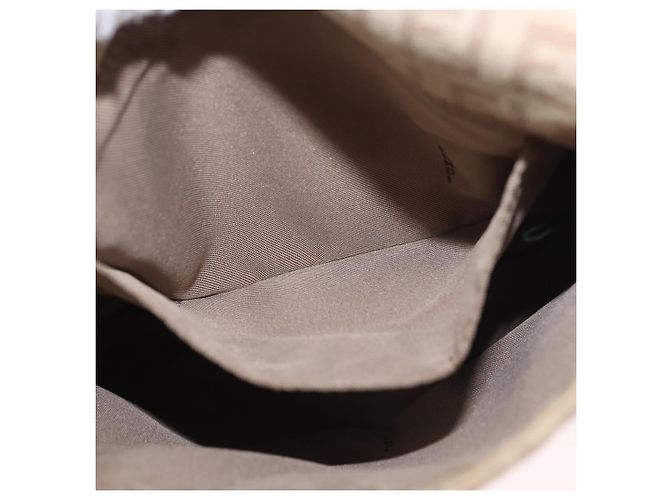 Bolso de hombro FENDI Zucchino Canvas Mamma Baguette Beige Oro Auth 186319A Dorado - vista 22