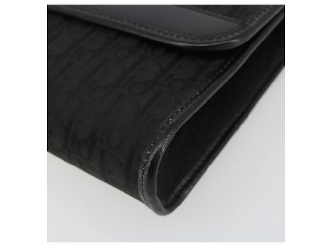 Borsa a tracolla con catena in tela Christian Dior Trotter Black Gold Auth 186061A - vista 10