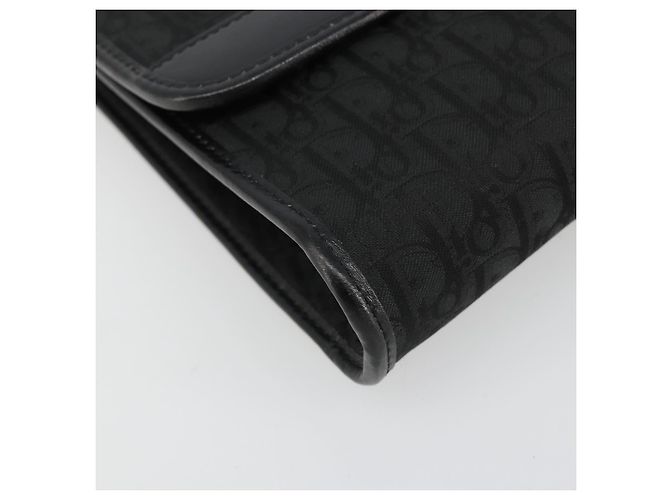 Borsa a tracolla con catena in tela Christian Dior Trotter Black Gold Auth 186061A - vista 11