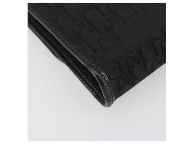 Borsa a tracolla con catena in tela Christian Dior Trotter Black Gold Auth 186061A - vista 13