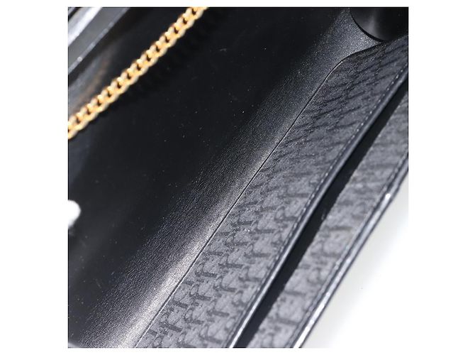 Borsa a tracolla con catena in tela Christian Dior Trotter Black Gold Auth 186061A - vista 17