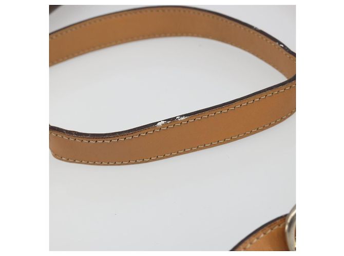 Céline Borsa a tracolla CELINE Macadam Canvas PVC Pelle Marrone Oro Auth ka4853 D'oro - vista 8