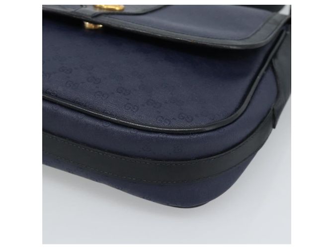 Borsa a tracolla GUCCI Micro GG Supreme PVC Navy Gold 001 261 4425 Auth ka4776 D'oro Blu navy - vista 10
