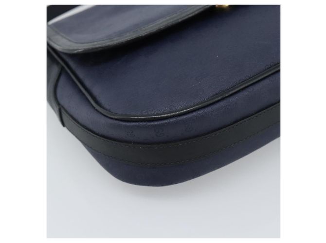 Borsa a tracolla GUCCI Micro GG Supreme PVC Navy Gold 001 261 4425 Auth ka4776 D'oro Blu navy - vista 11
